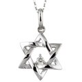 14k Gold 1/10ct TDW Diamond Star of David Necklace