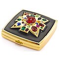 Kenneth Jay Lane Black Maltese Cross Compact