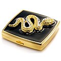 Kenneth Jay Lane Black Two-tone Snake Compact