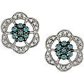 10k Gold 1/2ct TDW Blue and White Diamond Earrings