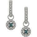10k Gold 1/3ct TDW Blue and White Diamond Earrings