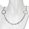 Sterling Silver Flower Station Necklace