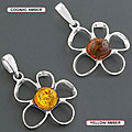 Sterling Silver Multi-gemstone Flower Pendant (Poland)