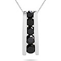 10k Gold 7/8ct TDW Black Diamond Drop Necklace