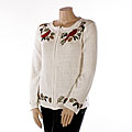 Tiara Women's Plus Size White Holiday Sweater