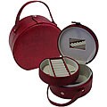 Red Leather Round Jewlery Box