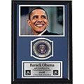Barack Obama 12x18 Custom-framed Print with Patch