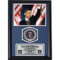 Barack Obama 12x18 Custom Framed Print with Patch