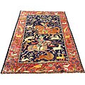 Persian Hamadan Navy/ Red Wool Rug (7'6 x 11')