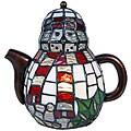 Tiffany-style Snowman Teapot Lamp