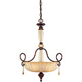 Burnt Umber 3-light Fluted Glass Inverted Pendant