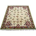 Indo Auboussan Ivory/ Light Green Rug (8' x 10')