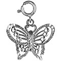 14k White Gold Beautiful Butterfly Charm