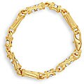 14k Yellow Gold Overlay CZ 9-inch Bullet Chain