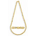14k Yellow Gold Overlay CZ 18-inch Bullet Chain