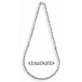 14k White Gold Overlay CZ 18-inch Bullet Chain