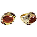 14k Goldplated Sandstone Scarab Ring