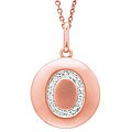14k Rose Gold Diamond Initial 'O' Disc Necklace