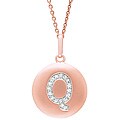 14k Rose Gold Diamond Initial 'Q' Disc Necklace (G-H, I-1)