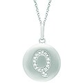 14k White Gold and Diamond Initial 'Q 'Disc Necklace (G-H, I-1)