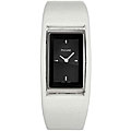 Pulsar Women's Black Dial White Leather Watch