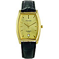 Pulsar Men's Goldtone Black Leather Strap Dress Watch