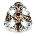 Meredith leigh Sterling Silver and 14k Gold Garnet Cross Ring
