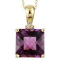 14k Gold Diamond and Amethyst Pendant