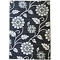 Handmade Wool/ Silk Opulence Black Rug (4' x 6')