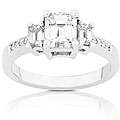 14k Gold 1 3/4ct TDW Certified Emerald-cut Diamond Ring (H, VS2)