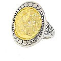 Two-tone Large Hammered Disc Ring