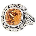 Silvertone Champagne Cubic Zirconia Ring