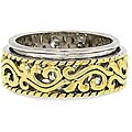 Two-tone Rhodium-plated Filigree Spinner Band