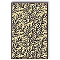 Tufted Coral Reef Black Wool Rug (3'6 x 5'6) 