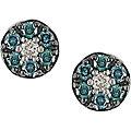 10k Gold 1/3ct TDW Blue and White Diamond Earrings