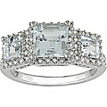 14k Gold 1/3ct TDW Diamond and Aquamarine Ring (H-I-J, I1-I2)