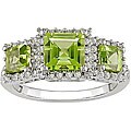 14k Gold 1/3ct TDW Diamond and Peridot Ring