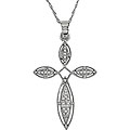 10k Gold 1/10ct TDW Diamond Cross Necklace