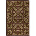 Hand-tufted Green Wool and Silk Rug (5' x 8')