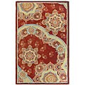 Tufted Brown Wool-Silk Rug (5' x 8')