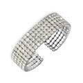 14k White Gold Overlay 5-row Rhinestone Bracelet