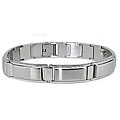 Stainless Steel Men's ID-style Link Bracelet