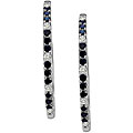 10k Gold 1ct TDW Black/ White Diamond Hoop Earrings (H-I, I3)
