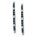 14k Gold 1ct TDW Blue/ White Diamond Hoop Earrings (G-H, SI2)