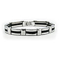 Stainless Steel Men's Rubber Link Bracelet