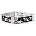 Stainless Steel Men's Greek Key Link Bracelet