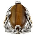 Meredith Leigh Sterling Silver and 14k Gold Tiger's Eye Cocktail Ring