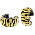 24k Gold Foil Resin Striped Hoop Earrings