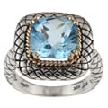 Meredith Leigh Sterling Silver and 14k Gold Blue Topaz Ring