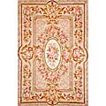 Hand-knotted Beige Wool Rug (6' x 9')